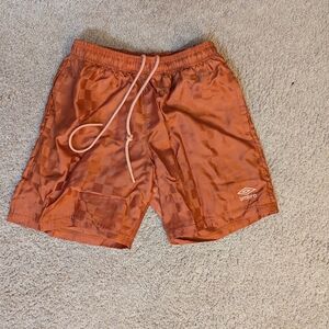 Umbro Men's Checkered Orange Athletic Shorts